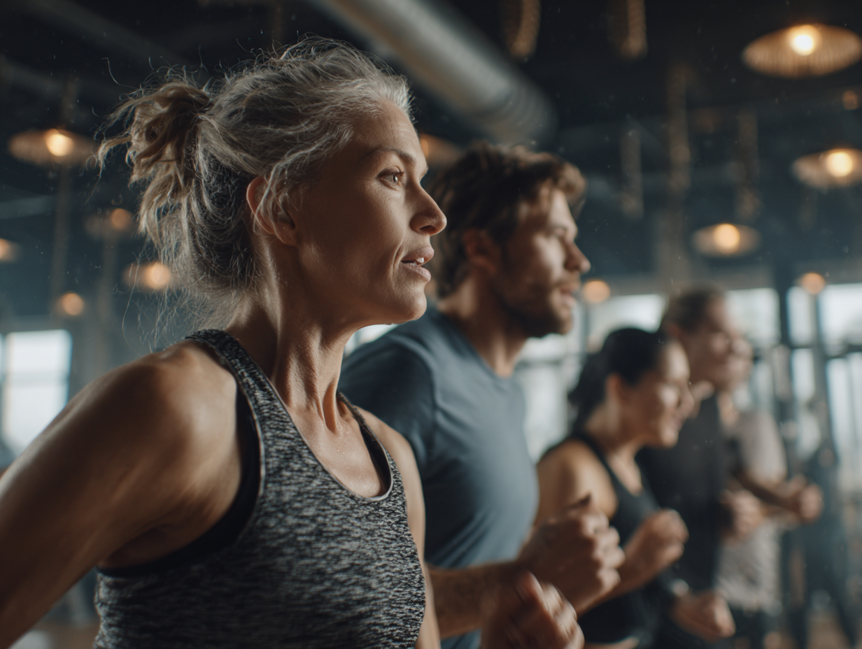 Entrenador personal trabajando con cliente en un ambiente profesional